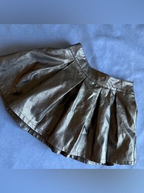 Pleather pleated black skirt cute alternative